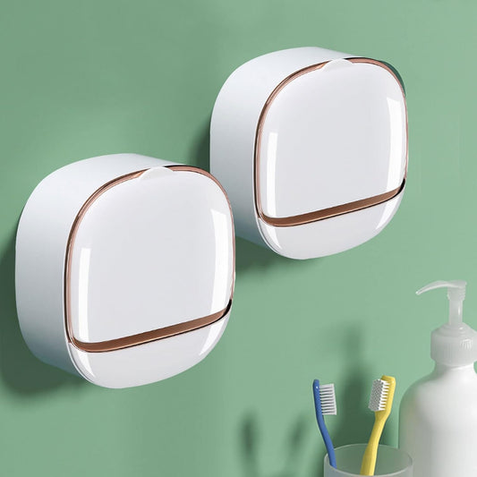 Luxury Soap Holder With Drain Tray – Wall Mounted Soap Case Box(Random Color)