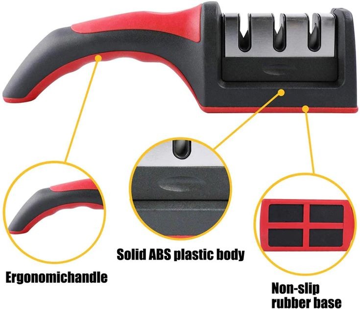 Knife Sharpener Kitchen Multi-Functional Three-Section Cutter